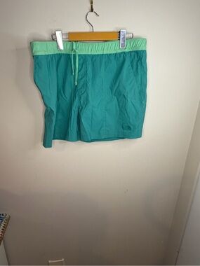 The North Face Men's Teal Swim Trunks with Mint Waistband